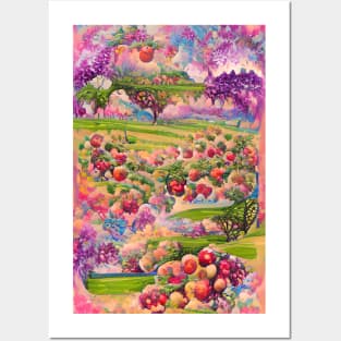 Psychedelic orchard Posters and Art